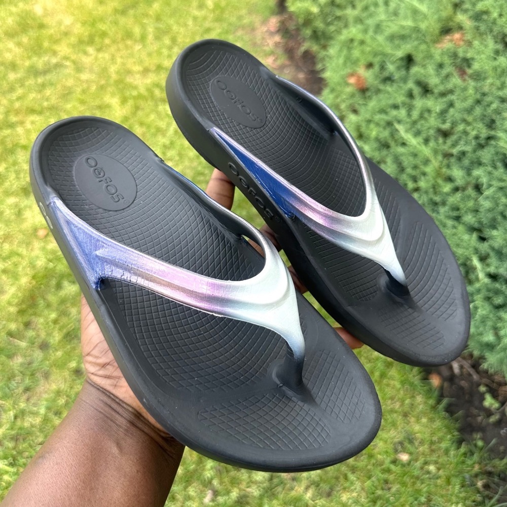 OOFOS OOlala Women's Luxe Limited Edition Thong Comfort Sandals Size 7 Calypso - Picture 4 of 13